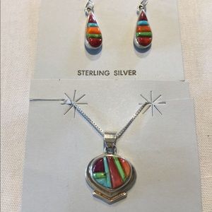 NEW STERLING MULTI-STONE SET, over 50% off